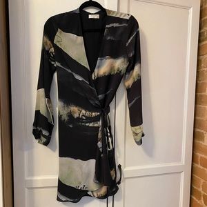 BABATON WALLACE LONG SLEEVE WRAP DRESS